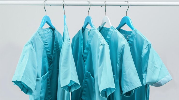 گان یکبار مصرف جراح + بلند با پارچه مقاوم